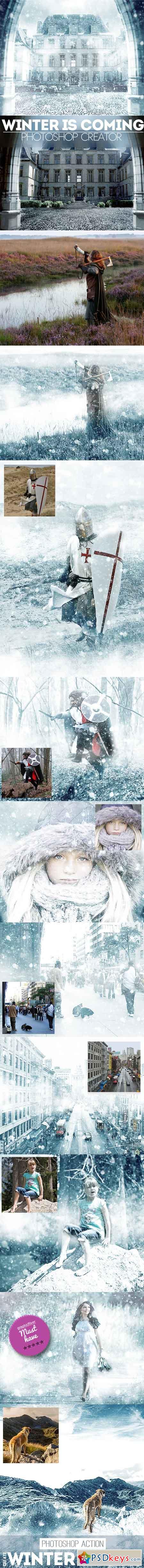 Winter is Coming Photoshop Snowing Effect Action 13828287