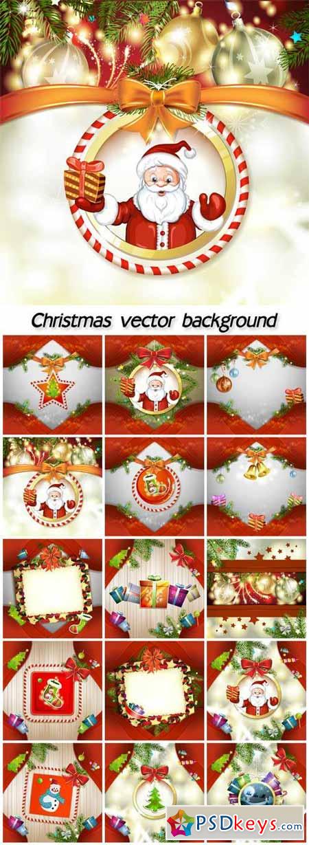 Christmas posters with gifts, Santa and snowman