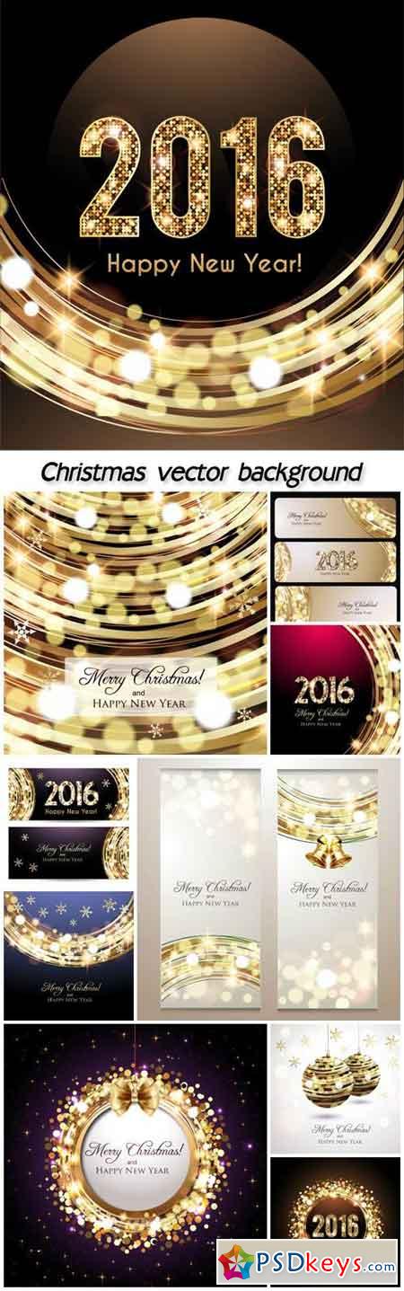 2016 Christmas vector set with sparkling elements