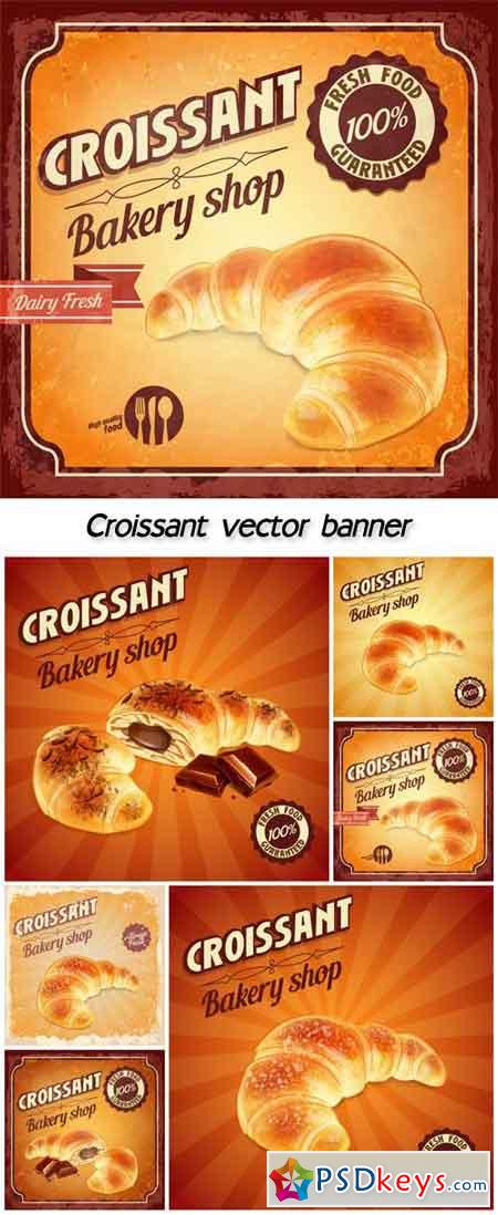 Croissant vector banner