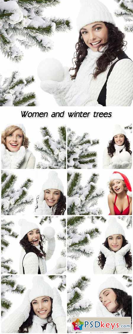 Women and winter trees