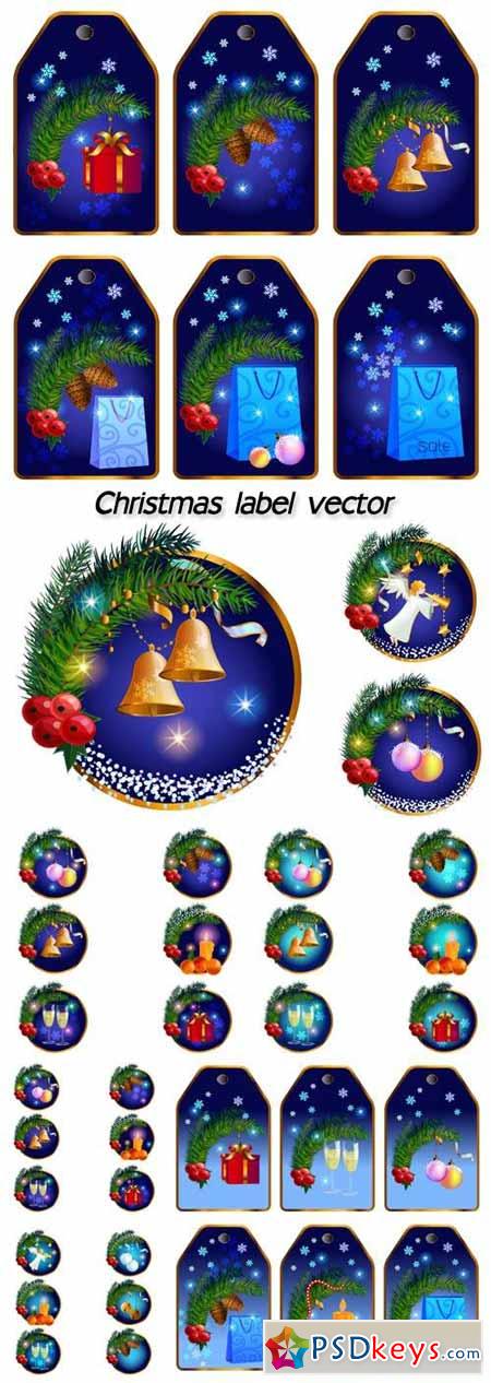 Christmas label background vector #4