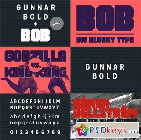 Gunnar & Bob Type Font Bundle - 4 FONTS 473486