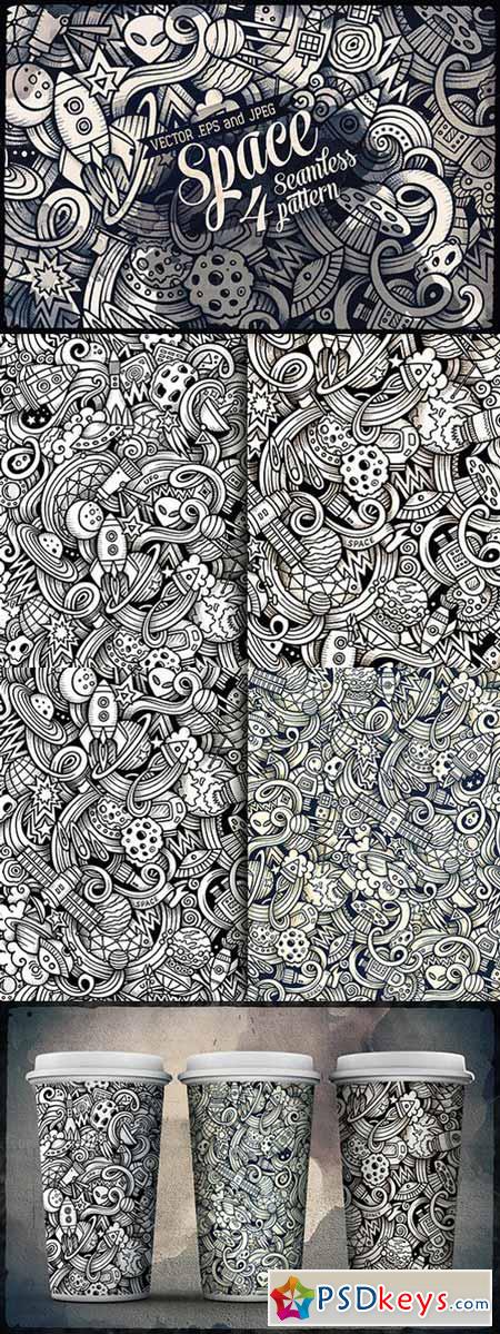 4 Space Doodles Patterns 474793