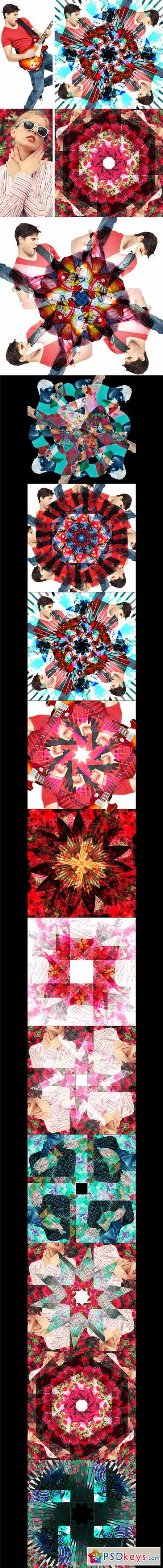 10 KALEIDOSCOPE Photoshop Actions! 475138