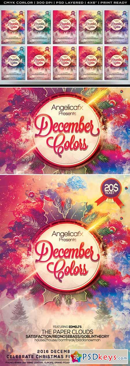 December Colors Flyer Template 421269
