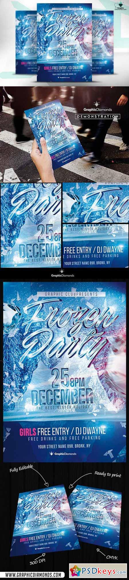 Frozen Party Flyer PSD 475955