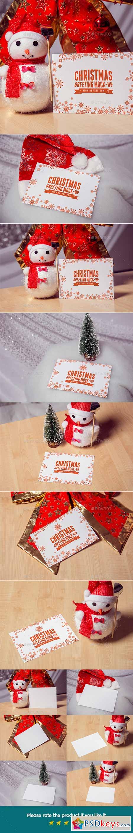 Photorealistic Christmas greeting Mock-Up 13913189