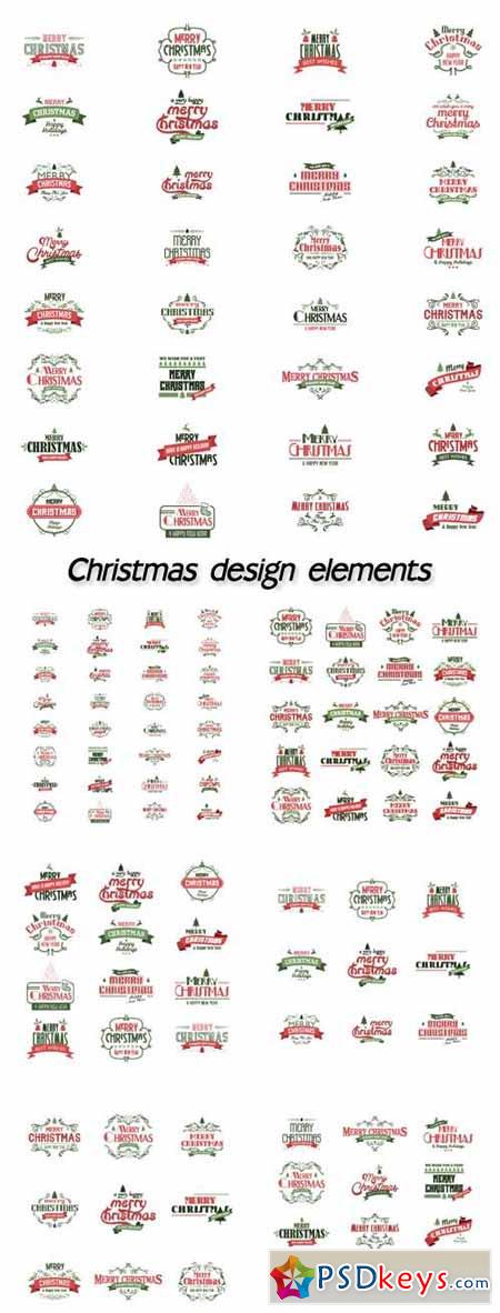 Christmas design elements, vector logos