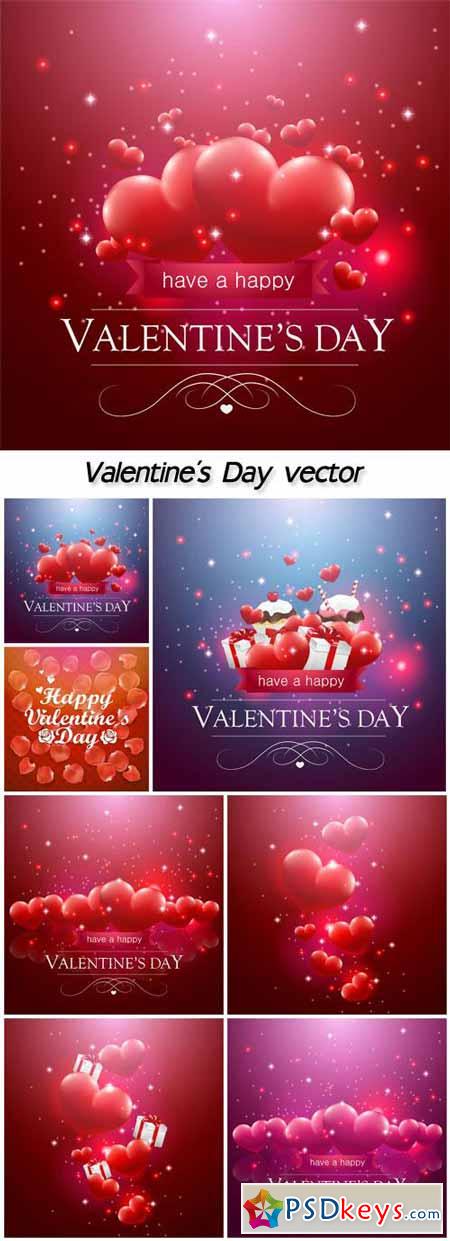 Valentine's Day vector background with hearts