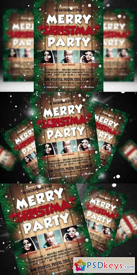 Merry Christmas Party Flyer Template 426846