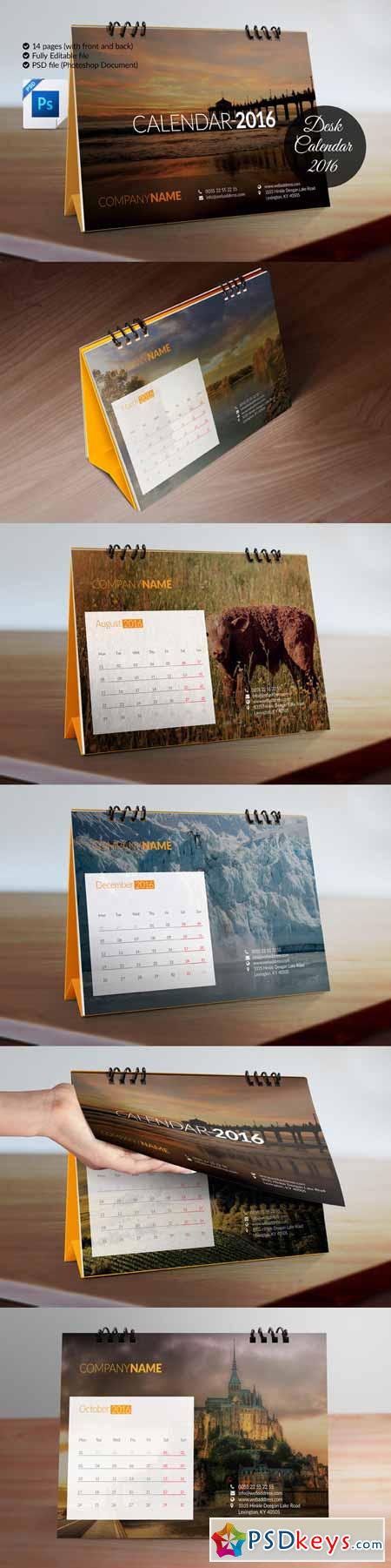 Desk Calendar (Template) for 2016 478531