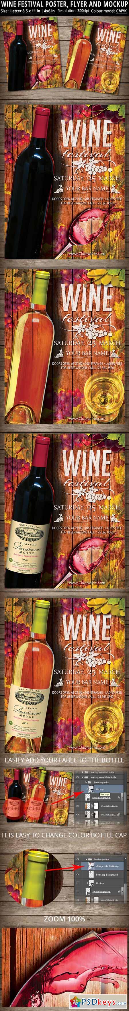 Wine Festival Poster, Flyer, Mockup 479627