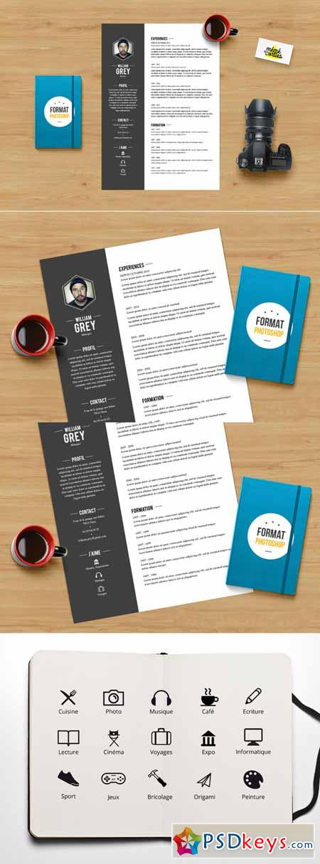 Grey - Resume template Photoshop 478913