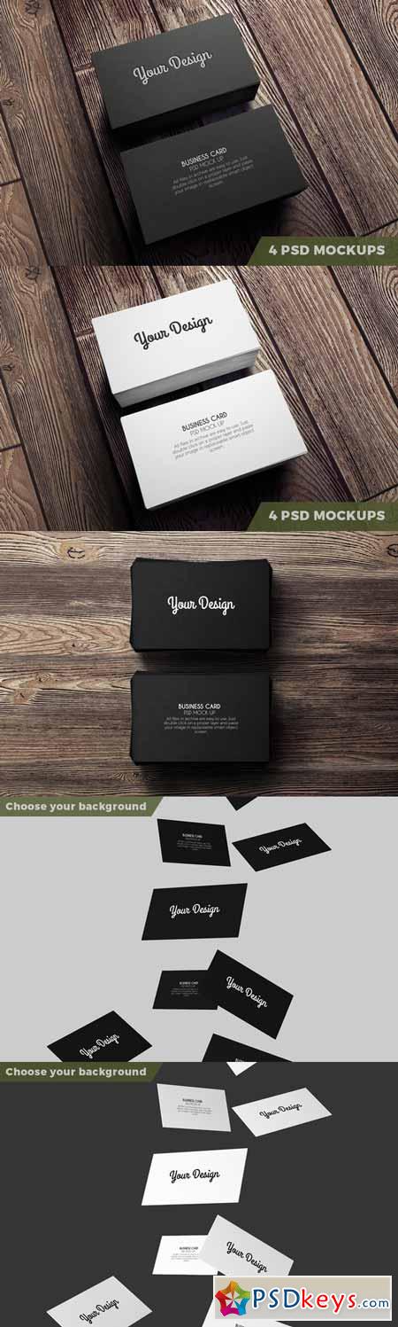 4-Pack PSD. Business cards 479915