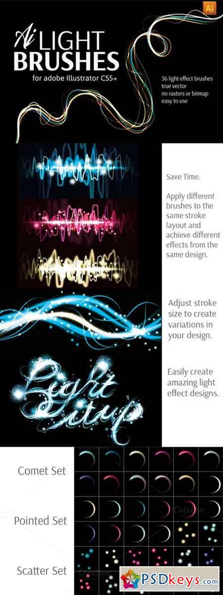 Vector Light Effect Brush Sets 352010