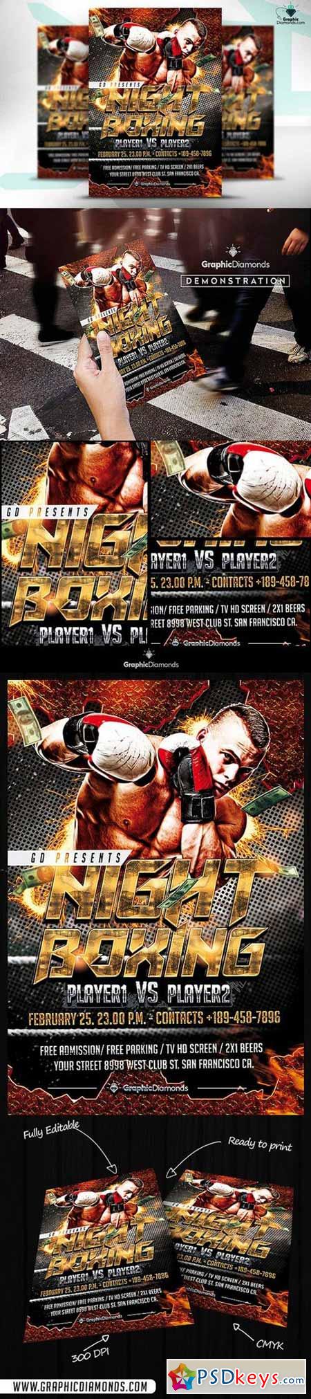 Night Boxing Flyer Template 475977