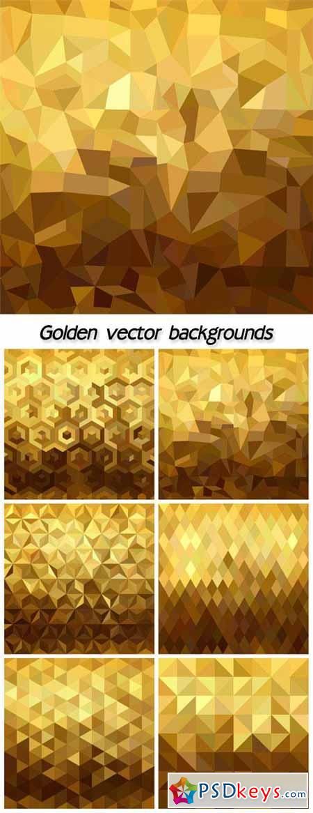 Golden vector backgrounds with patterns