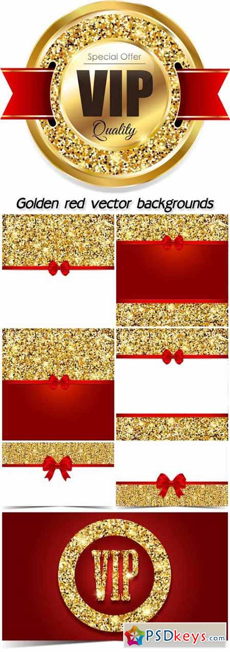 Golden red vector backgrounds and VIP cards