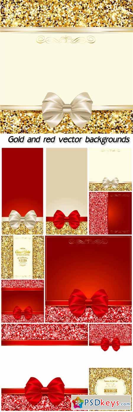Glittering gold and red vector backgrounds
