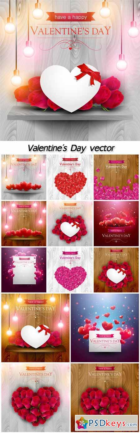 Valentine's day, vector background with hearts