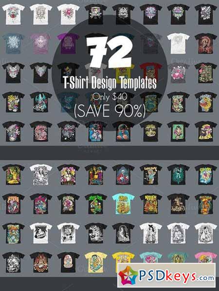 72 T-Shirt Design Templates 482486