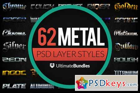 Metal & Chrome Layer Styles Bundle 10921