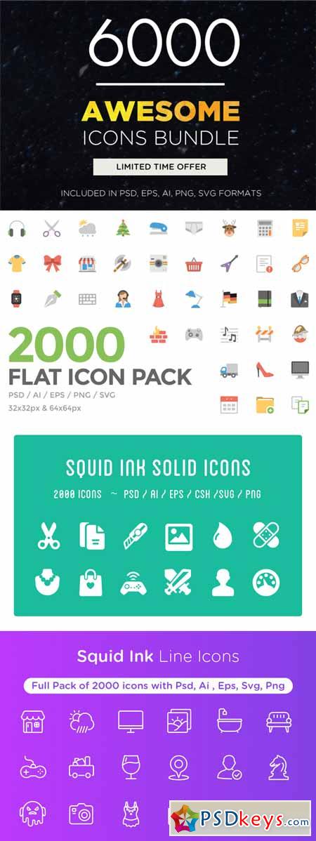 Awesome Icons Bundle 6000 Icons