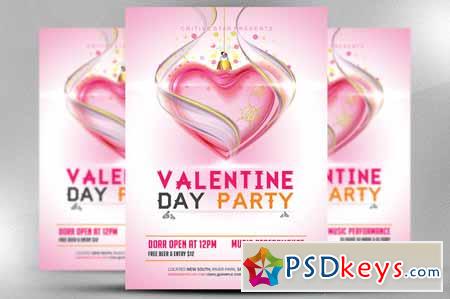 Valentine Day Party Flyer Template 489746