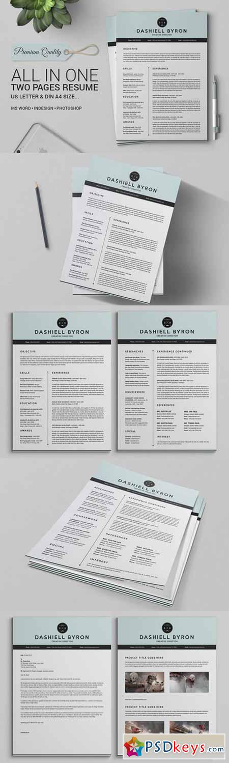 All in One Two Pages Resume Pack 432462