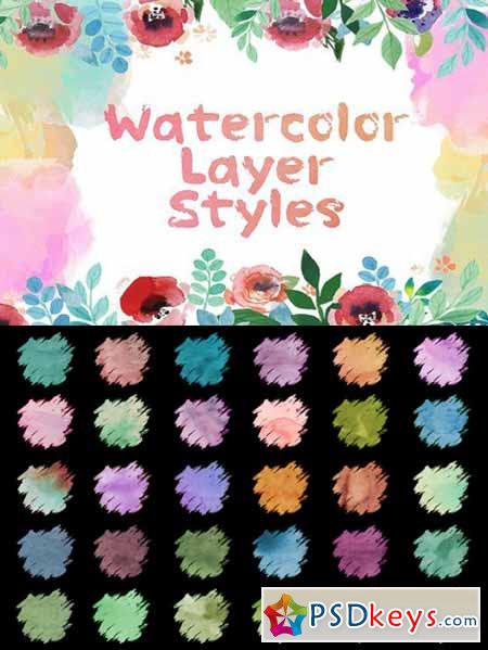 30 Watercolor Layer Styles 491599