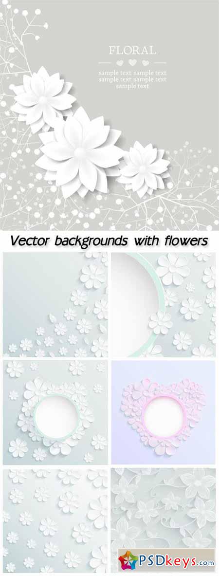 Beautiful bright vector backgrounds with flowers