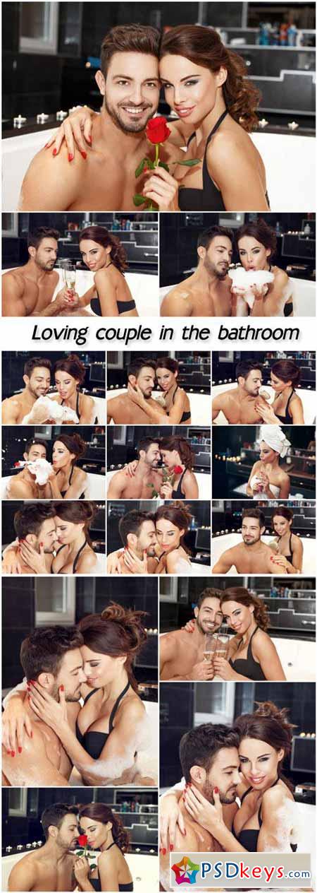 Loving couple in the bathroom