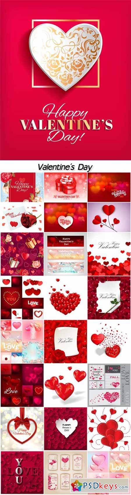 Valentine's Day set, vector backgrounds