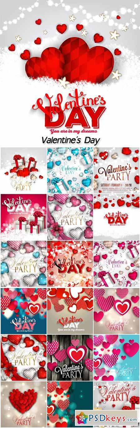 Valentine's day party Invitation with hearts and garland