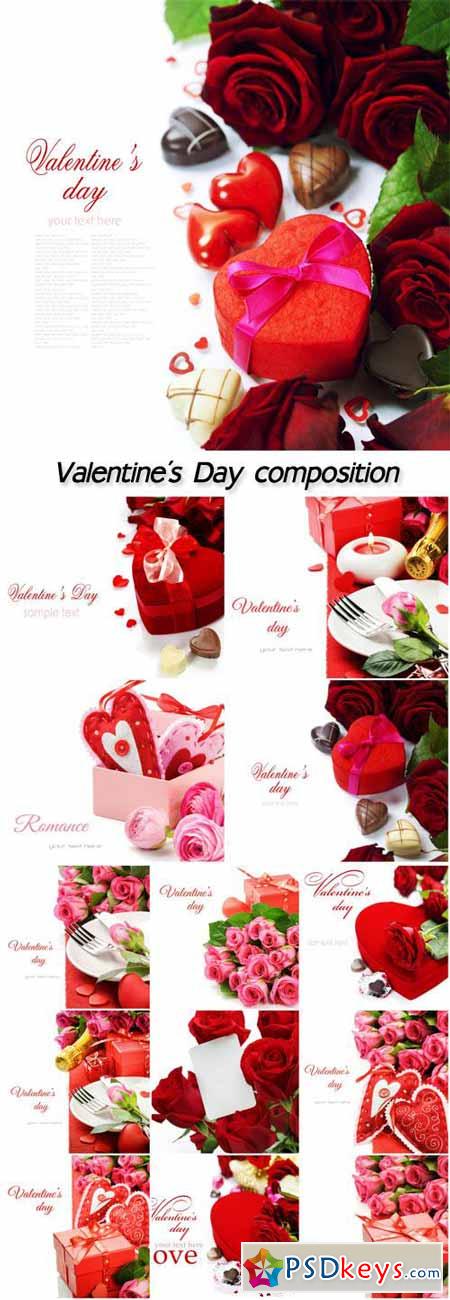 Romantic composition on the theme of Valentine's