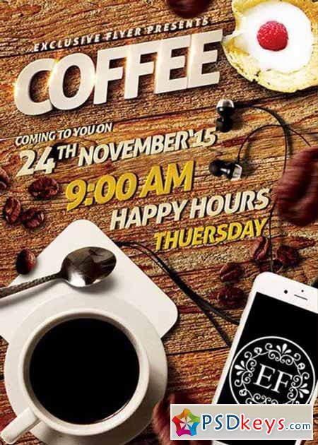 Coffee Flyer Premium Flyer Template + Facebook Cover
