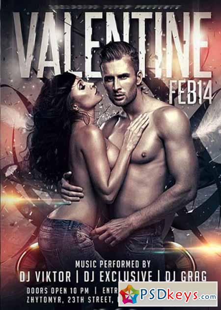 Valentines Night V2 Premium Flyer Template + Facebook cover