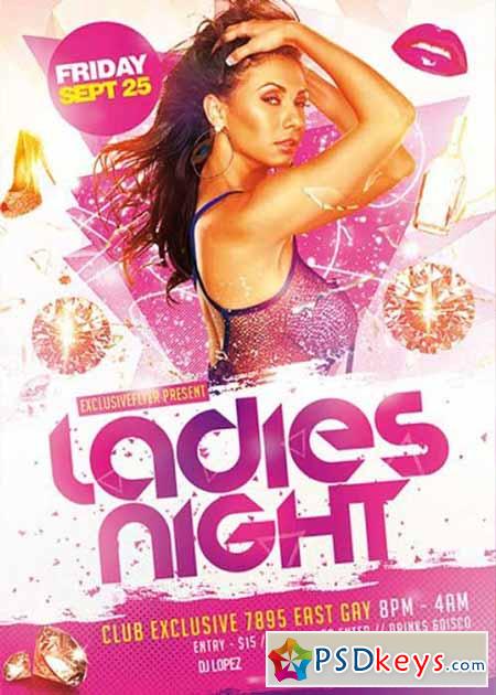 Ladies Night Vol.3 Premium Flyer Template + Facebook Cover