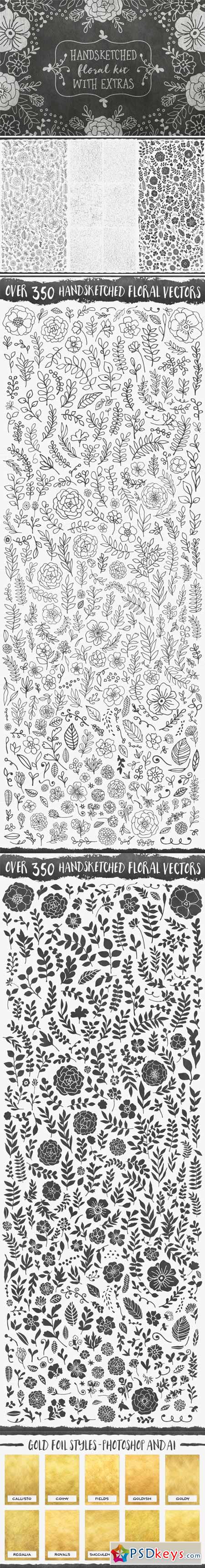 Hand Sketched Floral Kit + EXTRAS! 367121