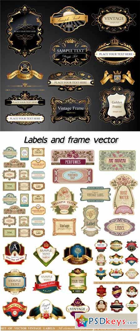 Labels and frame vector » Free Download Photoshop Vector Stock image ...