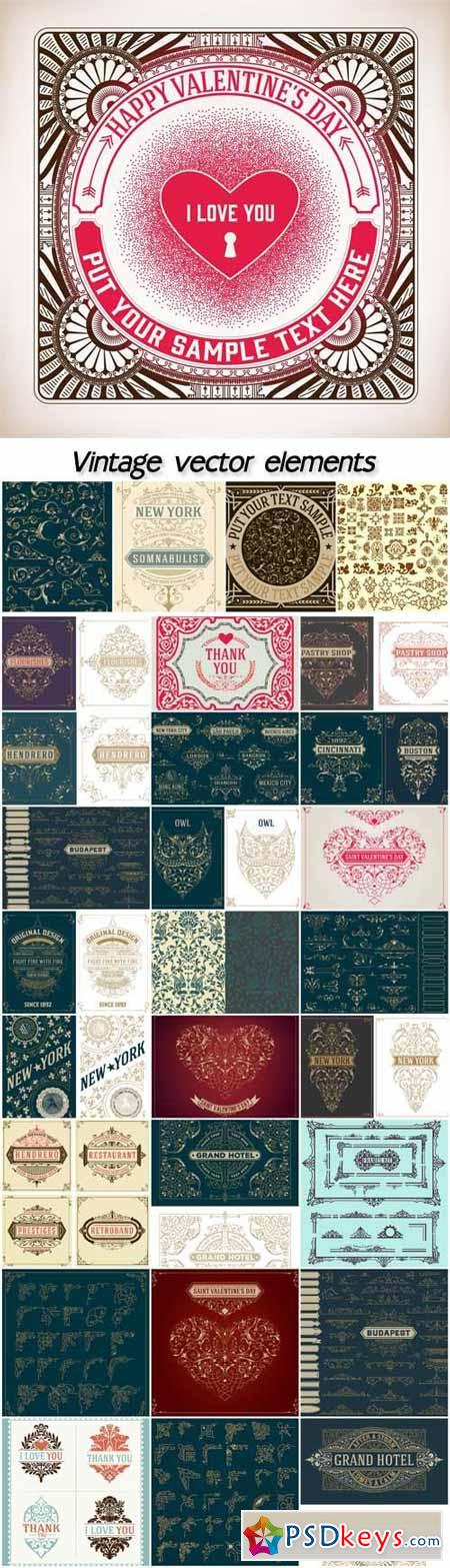 Vintage elements for banners, invitations, posters, placards, badges or logotype