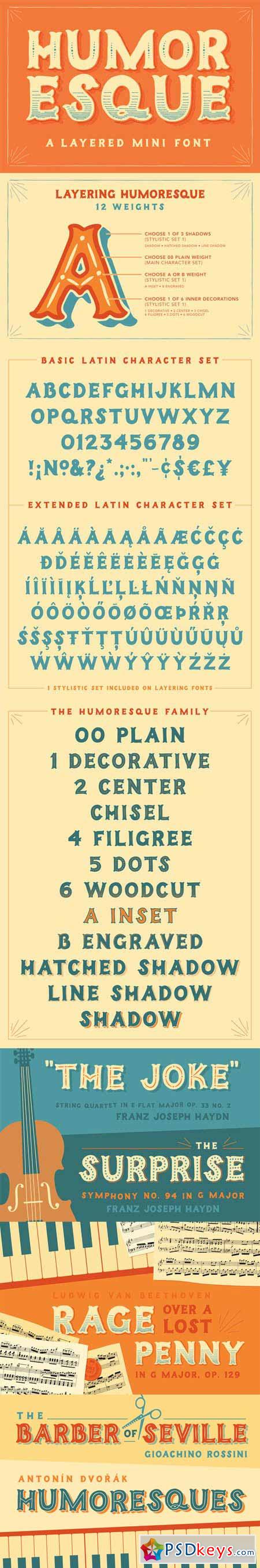 Humoresque Layered Mini Font 488582