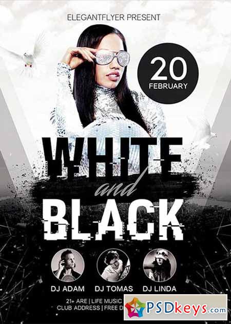 White And Black Flyer PSD Template + Facebook Cover