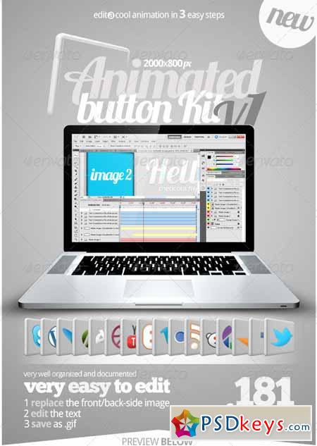 Animated Social Media Button Kit v1 2188381