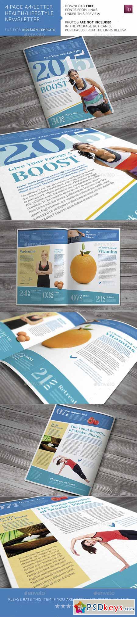 4 Page A4 and US Letter Health Lifestyle Newslette 10544675