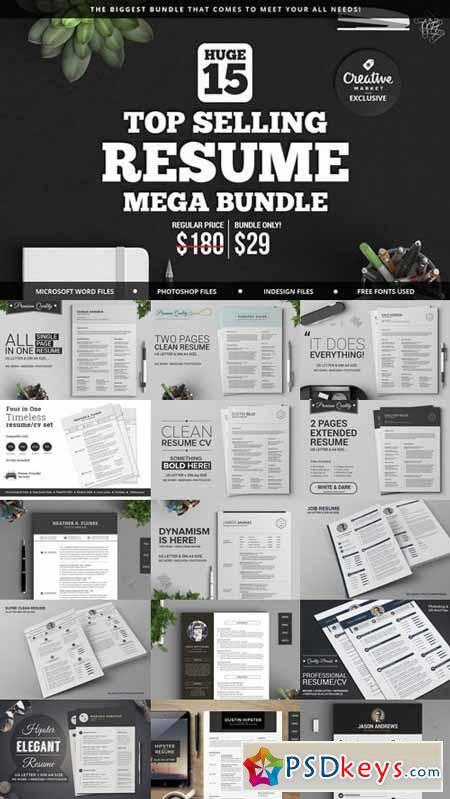 15 Top Selling Resume Mega Bundle 499028