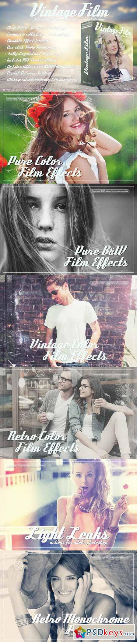 Actions for Photoshop Vintage Film 499594