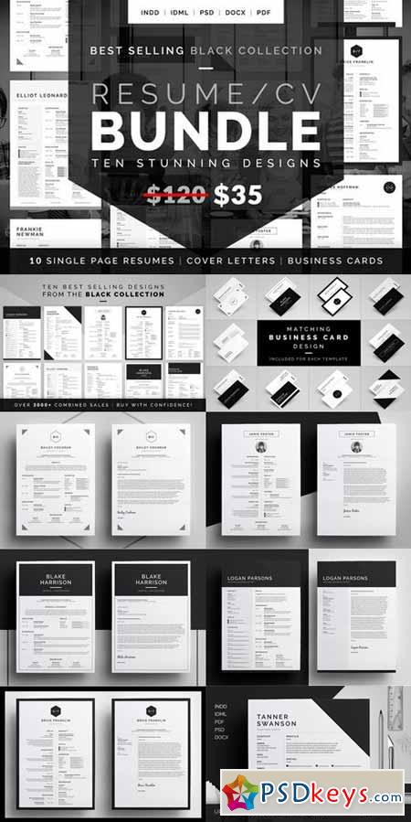 Resume CV Bundle - Black Collection 492619