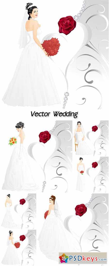 Vector wedding, bride